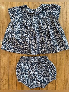 Little Cotton Clothes Floral Peter Pan Collar Bloomer Set 2-3Y